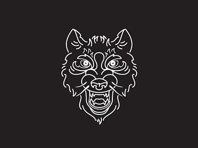 The Banner Years - Wolf head badge branding icon iconography line illustration logo typography wolf wolf icon