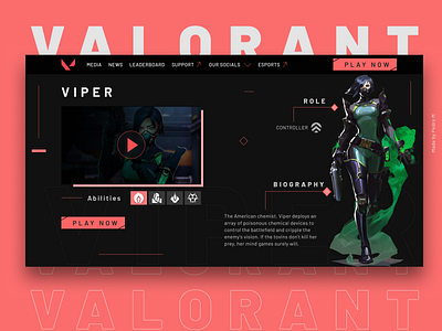 Valorant Viper Homepage design future game game design homepage landing page minimalism modern riot games ui ui design ux valorant viper website
