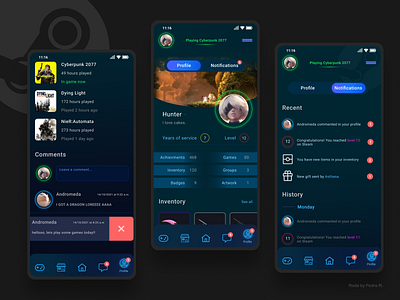 Redesign Steam Mobile Part 2 (Profile & Notifications)