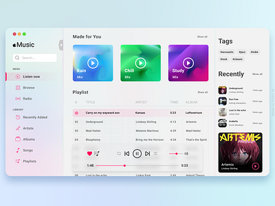 Apple Music Concept (Light theme)