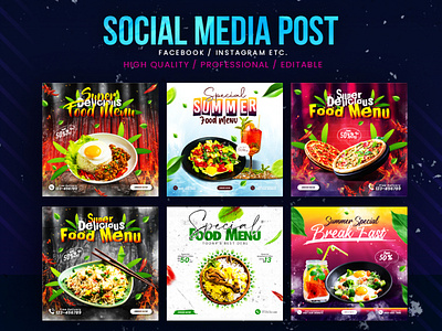 Food social media banner post template