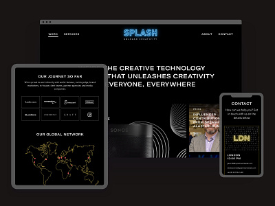 Splash Worldwide – Agency website agency agency website dark ui design mobile neon portfolio ui