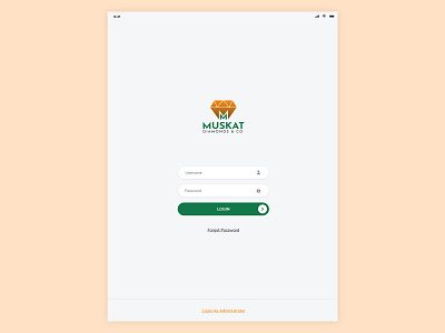 Ipad App Login screen app design