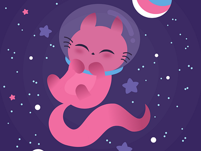 Space Cat cat cute gravit designer space vector illustration