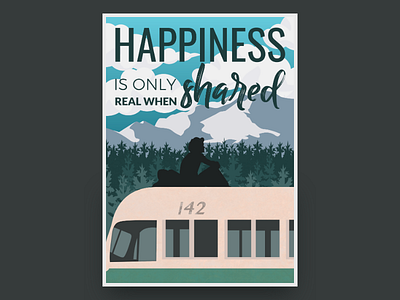 "Happiness is only real when shared" design gravit designer illustration vector