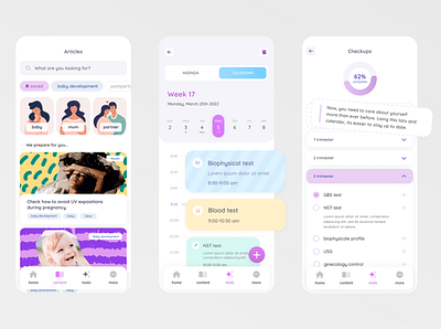 Pregnancy tracker app design graphic graphic design mobile postpartum pregnancy pregnancy tracker ui ux