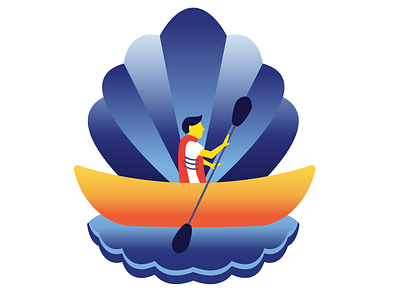 Canoe sailor app canoe design illustration olympics sailor shell vector