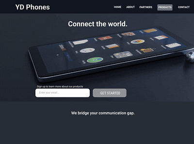 A landing page for a phone company branding design illustration landing page logo ui ux uxd