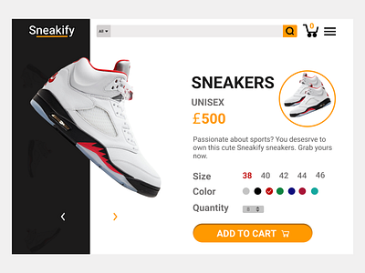 Single Item (Sneakers) for an E-Commerce Shop branding daily ui dailyui design e commerce ecommerce graphic design illustration logo online shopping ui ux