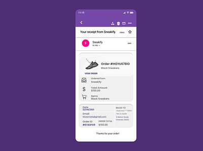 Email Receipt dailyui design email receipt graphic design ui ux