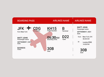 An Airline Boarding Pass airline airline boarding pass airplane pass boarding pass daily ui dailyui design graphic design illustration ui ux