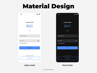 log in/sign in material design app dark app dark theme design google material graphic design log in material design mobile app sign in ui design user interface ux design