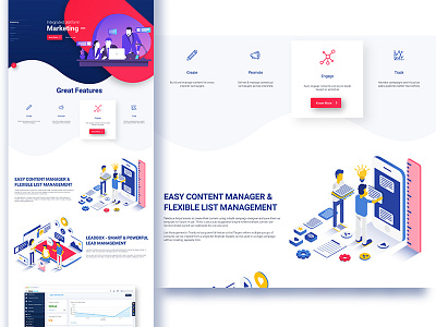 UI Elements of the landing page illustration ui ux website