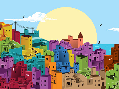 Just for fun buildings colors fun illustration landscape