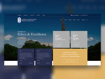 Home page blue college flat ui gold home page metro ui photo ui university ux website