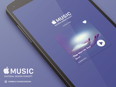 Apple Music Material Design apple concept design itunes material design mockup music nexus player spotify ui ux