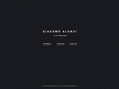 giacomoalonzi.com | Personal Website clean essential hire nightsky personal porfolio simple site stars web