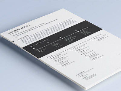 Resume Design black and white design inspiration job minimal paper print resume ui ux work