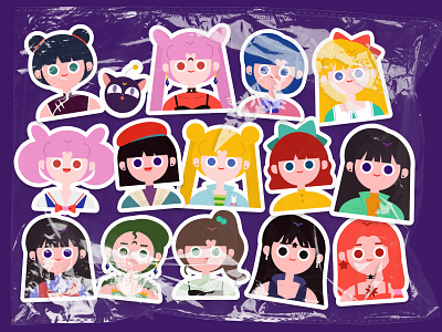 Sailormoon sticker illustration