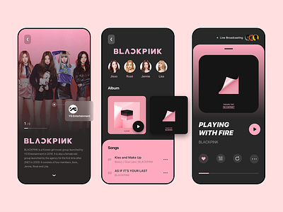 BLACKPINK 💖🖤 album black blackpink dark dark ui girl music musicplayer pink record song ui