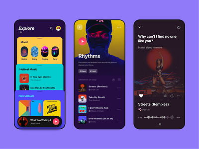 Music Streaming App album music play record store ui