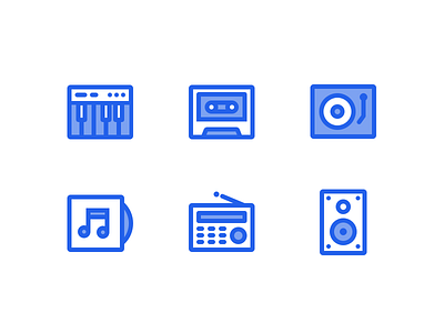 ICON - Media equipment icon lp music outline radio record tape vinyl