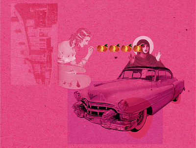 booty like a cadillac collage dadaism illustration mixed media remix