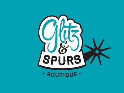Glitz & Spurs boutique clothing cowgirl logo spur teal western
