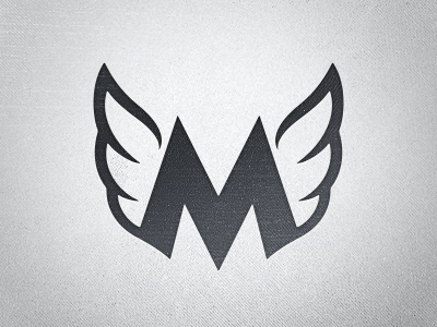 New Logo WIP gray grunge logo m mark wings