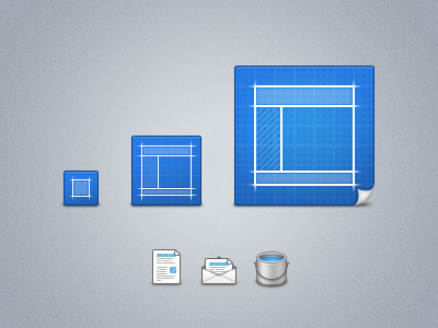 Small Icon Set 128px 32px 64px blueprint envelope icons letter paint bucket