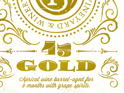 45 Gold antique brandy gold label liquor wine wine label
