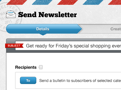 Send Newsletter airmail newsletter progress subject