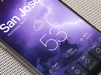 Weather App app clean design interface iphone mobile simple ui weather