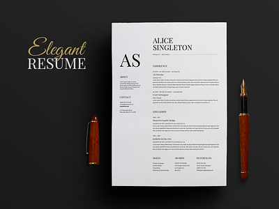 Elegant Resume clean resume curriculum vitae cv cv template diy resume doc resume editable resume elegant resume modern resume resume resume template word resume