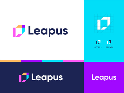 Leapus brand identity branding colors growthlogo idendity leap logo modern logo technology logo vibrant color
