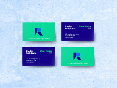 Rhodes Architects Branding architect logo brand identity branding business card design construction logo design logo