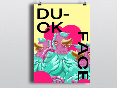 DuckFace doodle duck face poster