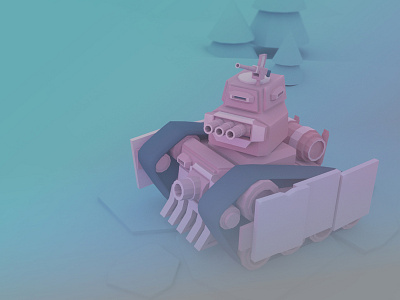 Tiny Tank 3d concept illustration tank tiny
