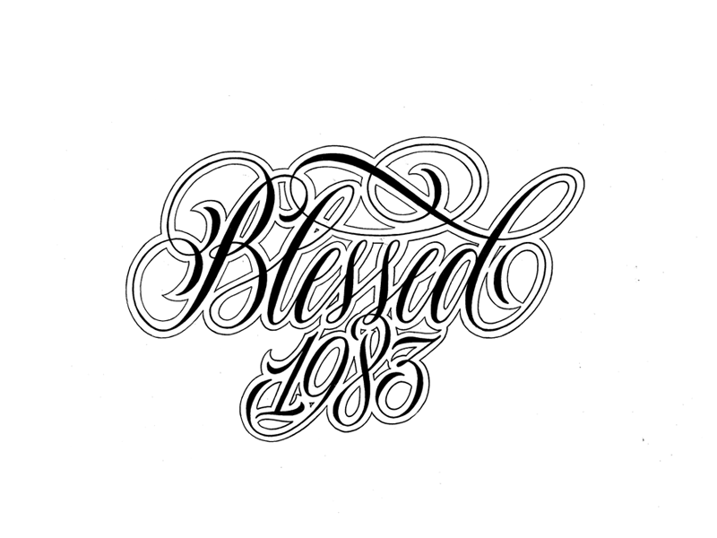 Blessedhand Lettering Text Stock Vector  Illustration of design  christian 211432039