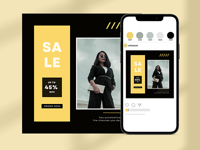 Simple fashion sale instagram post canva template