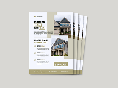Flyer modern home sale for canva template