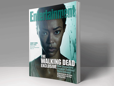 Entertainment Weekly Cover And Spread adobe indesign entertainment weekly layout magazine spread the walking dead typography