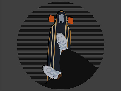 Skateboard Illustration board man minimal skate stripe