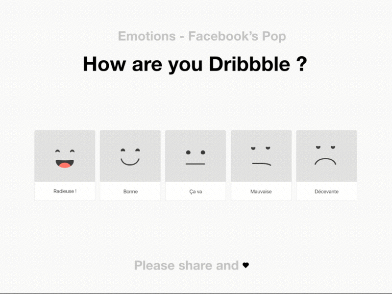 Face Mood animation emoji emojis emoticons emotions facebook humors interaction pop smiley ui ux