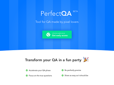 Perfect QA beta chrome design fun grid landing lovers perfect pixel product tool ui