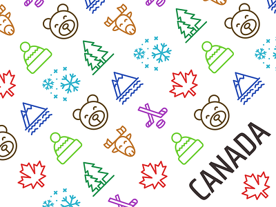 Icon print pattern canada canadian decorative digital icon icons illustration pattern print set vector