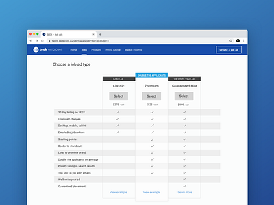 Choice architecture: Seek.com.au