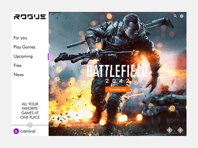 Rogue, a gaming website design