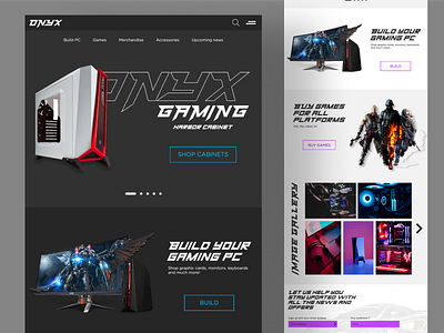 ONYX, a gaming website design (dark mode & light mode)