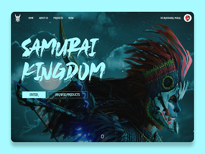 Samurai Kingdom webpage design design graphic design illustration interaction interface logo ui ux website